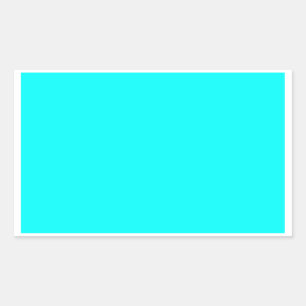 Neon Blue Teal Light Bright Fashion Colour Trend Rectangular Sticker