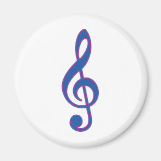 Neon Blue Treble Clef Magnet