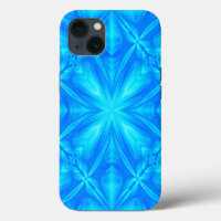 Neon Blue Turquoise Psychedelic Cloudy Abstract