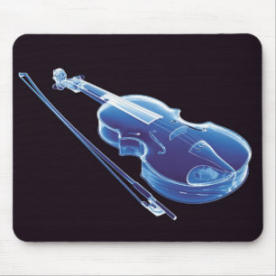 Neon Blue Violin Mouse Mat