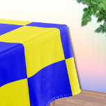 Neon Blue Yellow Chequered Chequerboard Vintage Tablecloth<br><div class="desc">Neon Blue and Yellow Chequered Chequerboard  | Vintage | Classic | Trendy | Stylish | Fashion | Minimal</div>