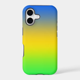 Neon blue, yellow, green gradient, ombre.