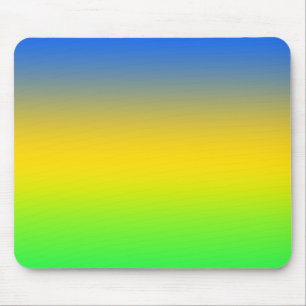  Neon blue, yellow, green gradient, ombre. Mouse Mat