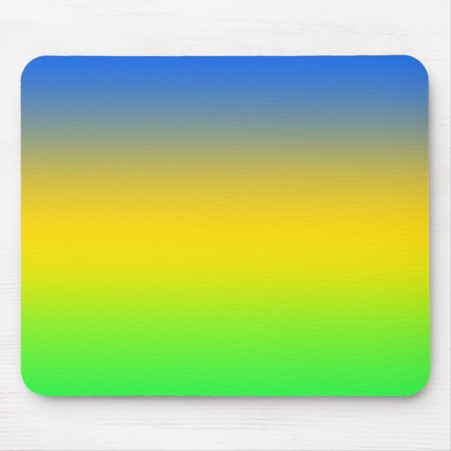  Neon blue, yellow, green gradient, ombre. Mouse Mat (Front)
