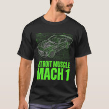 Neon Blueprint Mustang Muscle Techwear Graphic