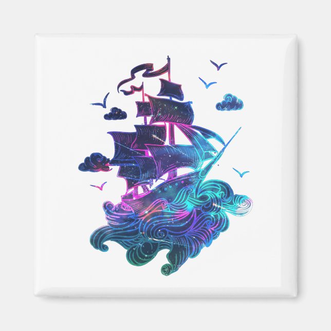 Neon Boat Magnet (Front)