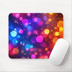 Neon Bokeh Lights Abstract Mouse Mat