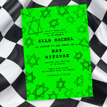 NEON Bold Watercolor Star of David Bar Bat Mitzvah Invitation<br><div class="desc">Perfect card to announce a bat mitzvah, bar mitzvah or other Jewish celebration! Hand made watercolor art for you on the front and back side! FULLY CUSTOMIZABLE! Click on “Personalise” above to edit the text. Click "edit using design tool" to adjust the fonts, colours and placements and to delete the...</div>
