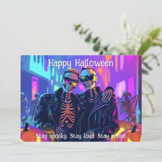 🌈🎃Neon Bone Babes card (Standing Front)