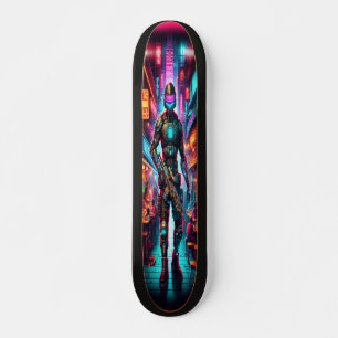 Neon Bounty: Cyber Hunter  Skateboard