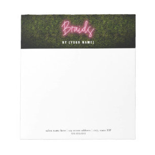 Neon Boxwood Hair Salon Braids Notepad