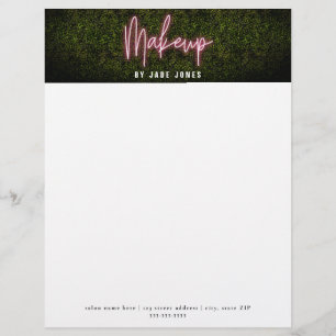Neon Boxwood Makeup Professional Cosmetologist Custom Letterhead