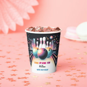 Neon Boy Kids Team Event Bowling 21st Birthday Paper Cups