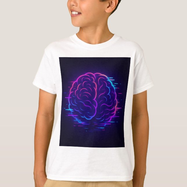 Neon Brain Kids' Meme T-Shirt (Front)