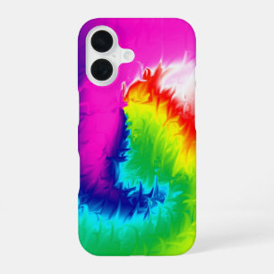 Neon Bright Abstract Swirl iPhone 16 Case