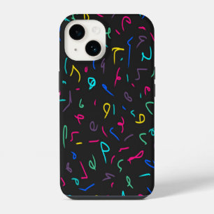 Neon Bright Marks on Black iPhone 14 Case