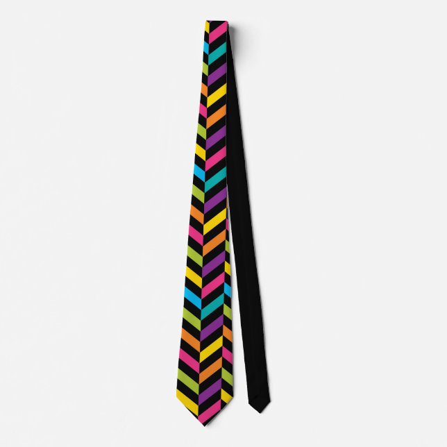 Neon Bright trendy fashion colourful design 1 Tie (Front)