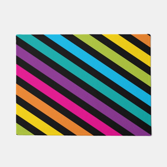 Neon Bright trendy fashion colourful design 7 Doormat (Front)