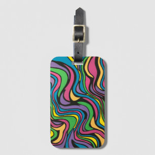 Neon Brook-Hand Painted Abstract Art Luggage Tag