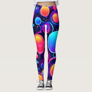 Neon Bubble Pattern Leggings