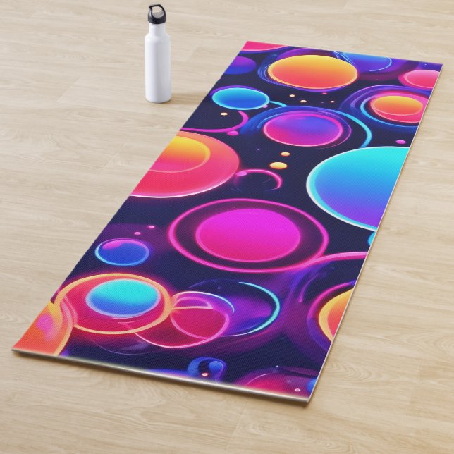 Neon Bubble Pattern Yoga Mat (In Situ)
