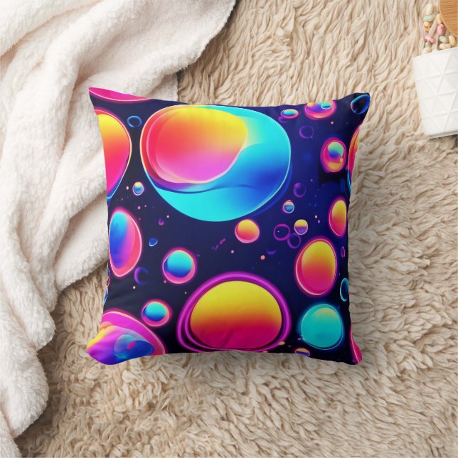 Neon Bubble Universe Cushion (Blanket)