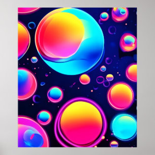 Neon Bubble Universe Poster