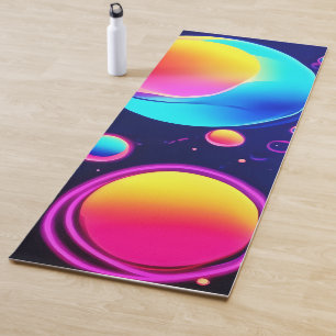 Neon Bubble Universe Yoga Mat
