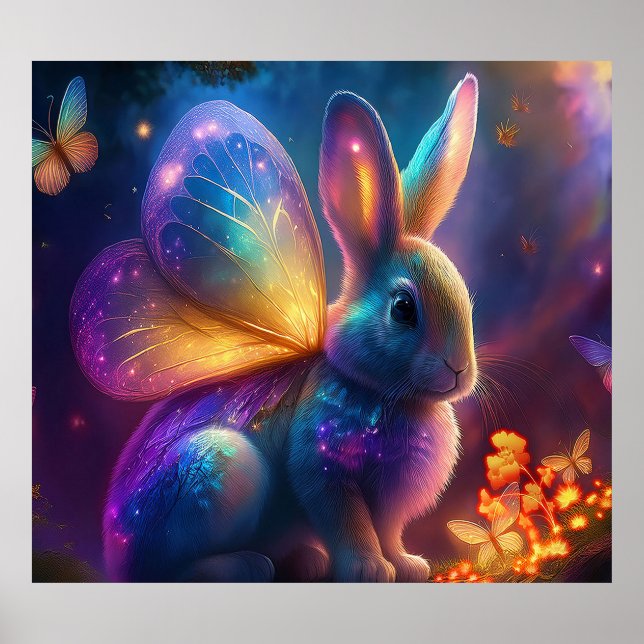 Neon Bunny Poster (Front)