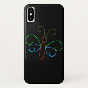 Neon Butterfly iPhone X Case