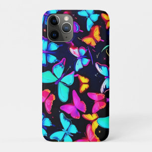 Neon Butterfly Pattern iPhone 11 Pro Case