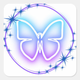 Neon Butterfly Sticker