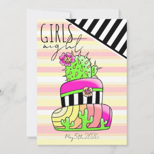 Neon Cactus Invitation