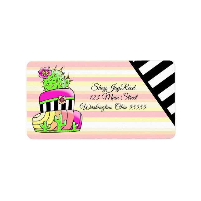 Neon Cactus Return Address Label (Front)