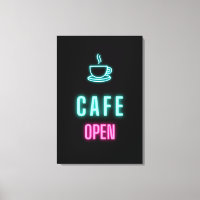 Neon Cafe Open Coffee Bar Sign