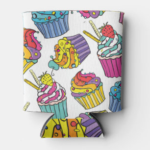 Neon Cakes: Pop Art Pattern. Can Cooler