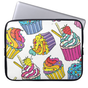 Neon Cakes: Pop Art Pattern. Laptop Sleeve