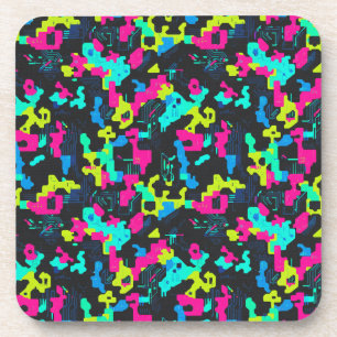Neon Camouflage Pattern Coaster