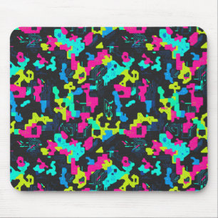 Neon Camouflage Pattern Mouse Mat