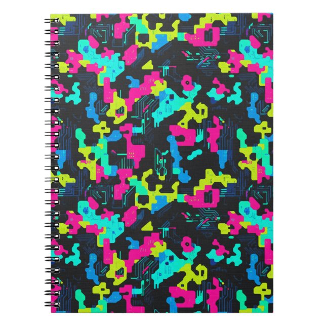 Neon Camouflage Pattern Notebook (Front)
