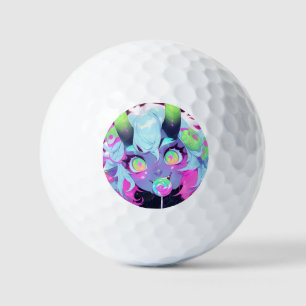 Neon Candy Demon Monster Girl Aesthetic Golf Balls
