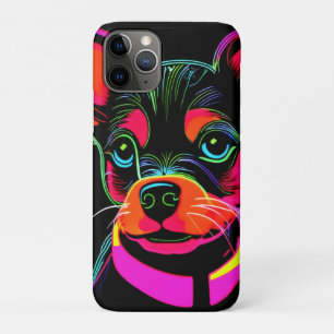 Neon Canine Puppy Art iPhone 11 Pro Case
