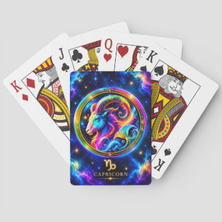 Neon Capricorn Playing Cards