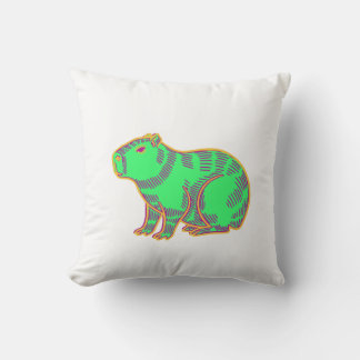 Neon Capybara – Cute Colorful Animal  Cushion