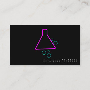 Neon Car Wash Interior Designer Logo D Business Card
