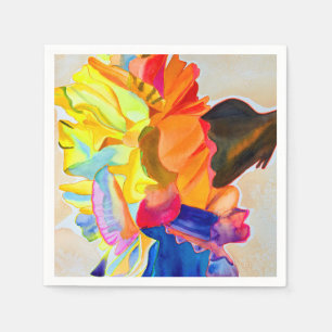 Neon Carnation watercolor flower Napkin