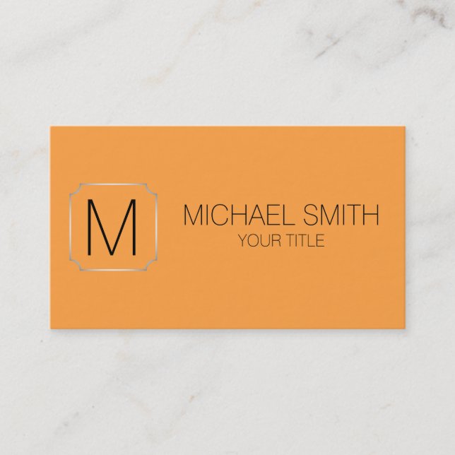 Neon carrot colour background business card (Front)