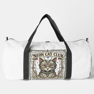 Neon Cat Club Cat Cyberpunk Vintage Vector Art Shi Duffle Bag
