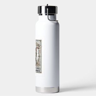 Neon Cat Club Cat Cyberpunk Vintage Vector Art Shi Water Bottle