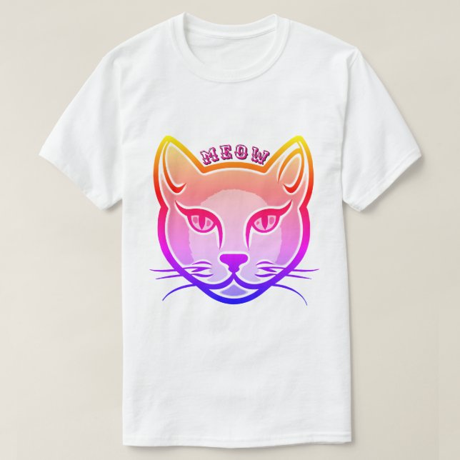 Neon cat head T-Shirt (Design Front)